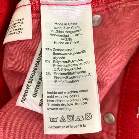 J. Crew 10" High-Rise Toothpick Jean in Red Garment-Dyed Denim Size 26 - Picture 8 of 8